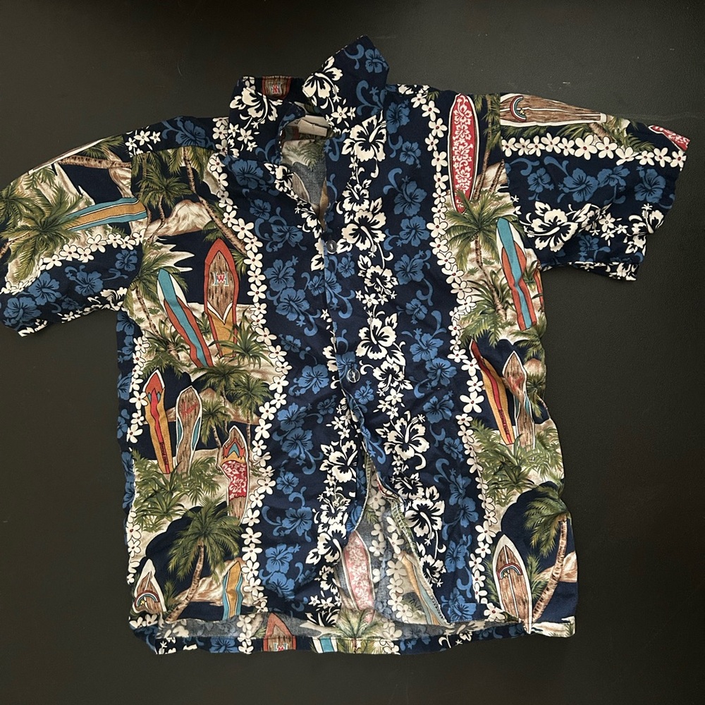 Ron Jon Navy Surfboard and Floral Kids Shirt
